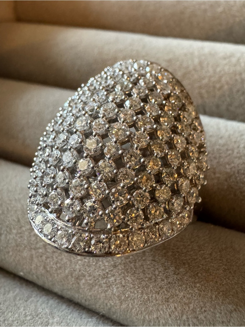 Luxuriant 5.55 CTW Lab Grown Diamond G SI1 Dome Ring 925 Size 9